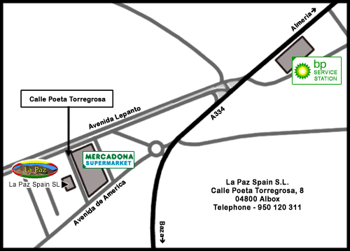 Map of Albox to Olula del Rio